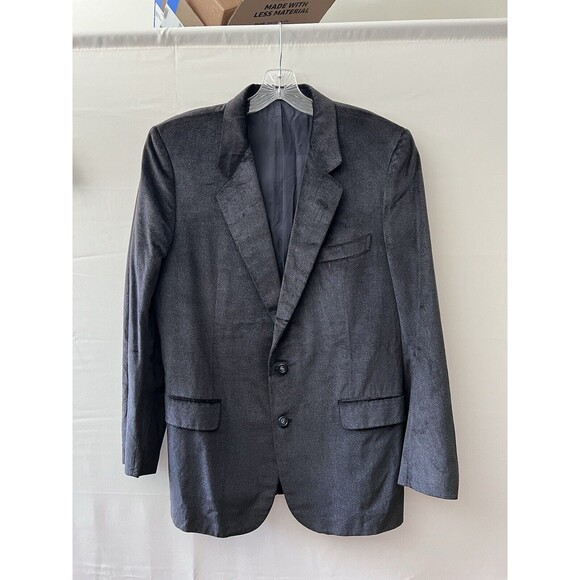 Corneliani Men Cotton Blue Velour 2 Button Italian Blazer Jacket Sport Coat - Picture 3 of 8